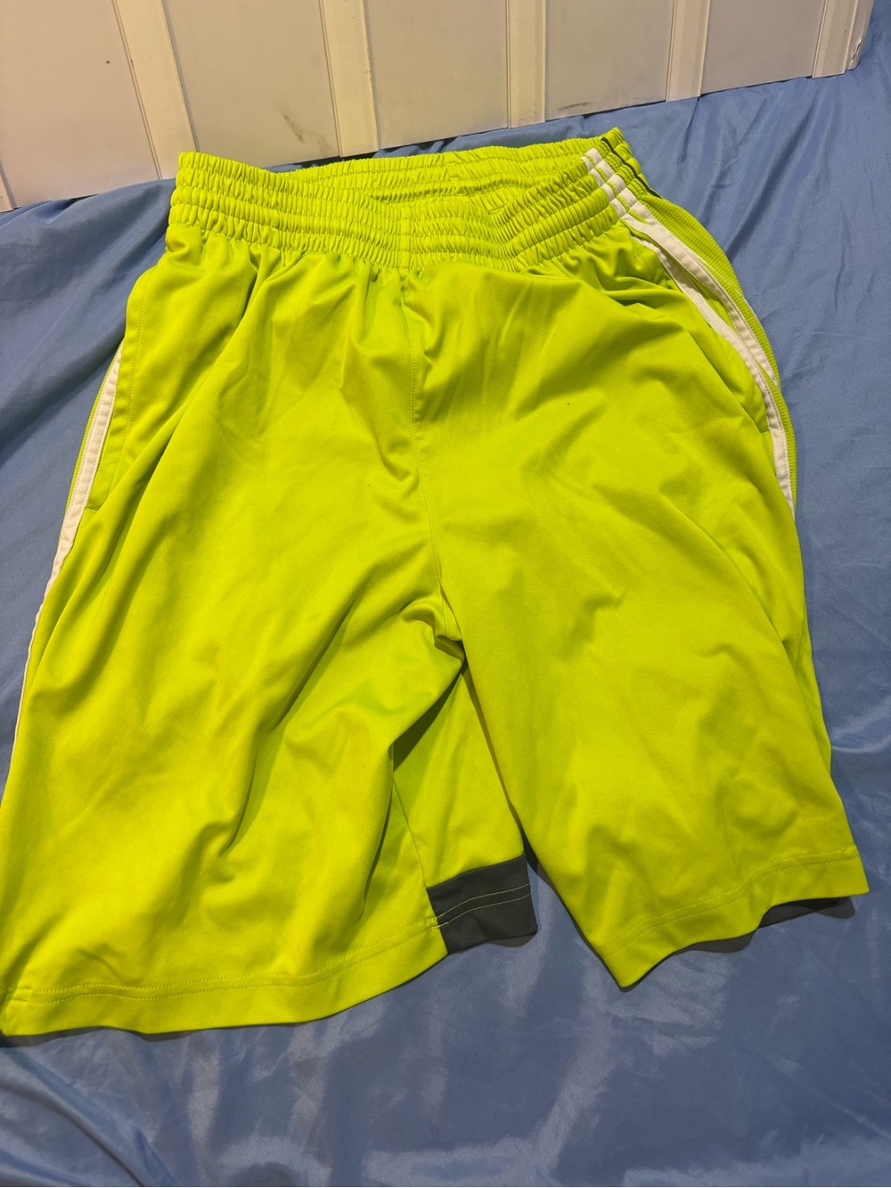 Lime green long medium sized adidas shorts
